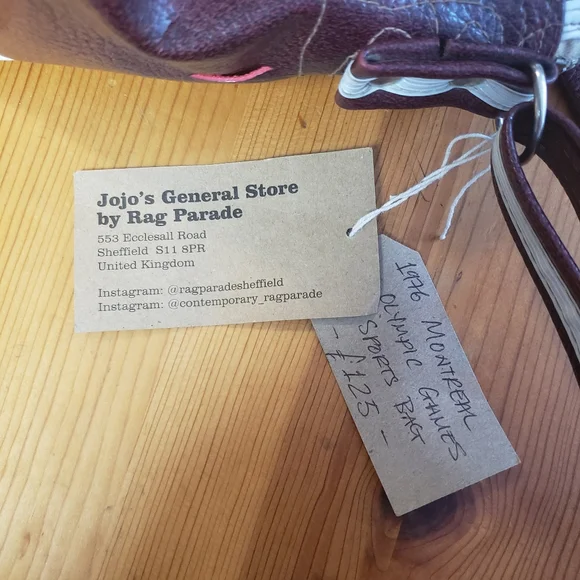 Vintage 1976 Montreal Olympics Athlete Shoulder Bag Retro Tote Faux Leather 70s - Picture 7 of 13